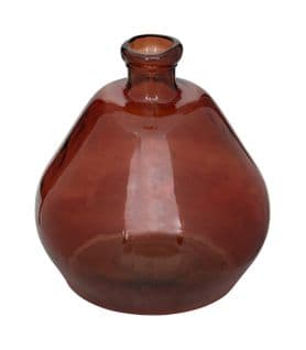 Vase Rond En Verre Recyclé Rouge Ambre D. 45 X H. 50 Cm