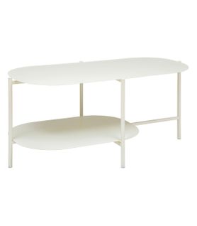 Table Basse En Métal Blanc Ivoire 100 X 50 Cm