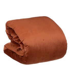 Dessus De Lit En Velours Terracotta Surpiqué 240 X 260 Cm