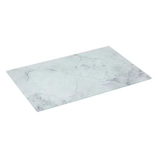 Planche À Découper En Verre "marbre" 30cm Blanc
