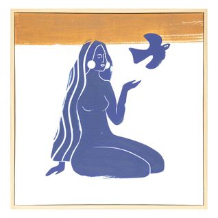 Tableau Toile Murale Imprimée Et Encadrée Melody Bleu 45 X 45 Cm