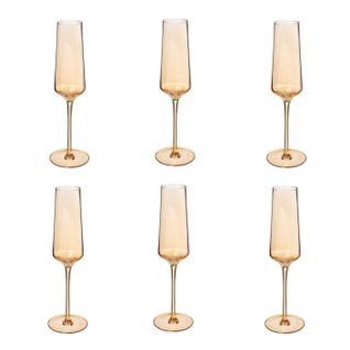 Lot De 6 Flûtes à Champagne "olga" 16cl Ambre