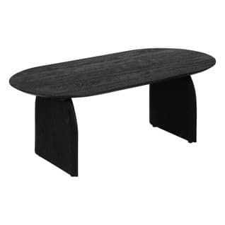 Table Basse En Bois De Manguier Noir Finition Texturée 120 X 60 Cm