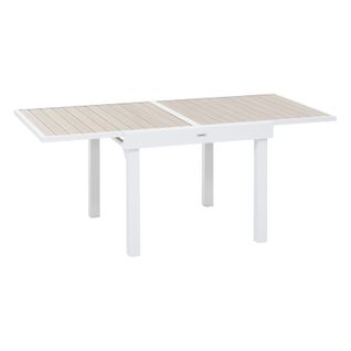 Table Rectangulaire Extensible Piazza 8 P. Lin Et Blanc Hespéride - Blanc