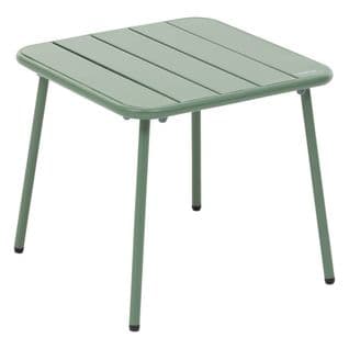 Table Basse De Jardin Carrée "phuket" Vert Olive En Acier Traité En Époxy