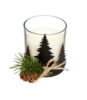 Bougie Parfumée Pot En Verre Avec Sapin Et Pomme De Pin 140 G