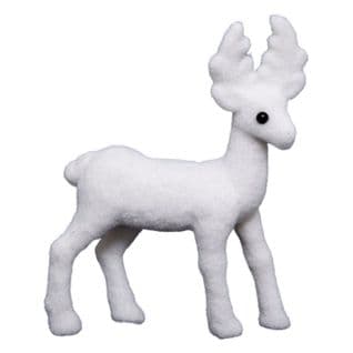 Statuette Déco "renne Debout" 22cm Blanc