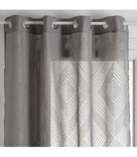 Voilage Jacquard Gris Enzo 140 X 260 Cm