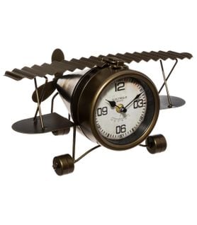 Horloge à Poser Avion En Métal Aspect Vieilli Déco Industrielle