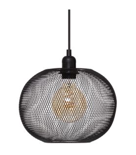 Luminaire Suspension Boule En Métal Noir D 25 Cm