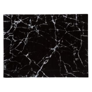 Planche à Découper En Verre "marbre" 40cm Noir