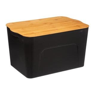 Boîte De Rangement "marco" 24l Noir et Naturel