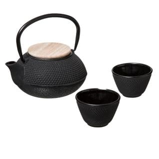 Coffret Théière et 2 Tasses "terre Inconnue" 80cl Noir