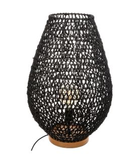 Lampe à Poser En Métal Et Socle En Bois H 55 Cm