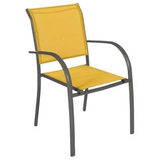 Fauteuil Empilable Piazza Hespéride Moutarde/graphite - Jaune Moutarde