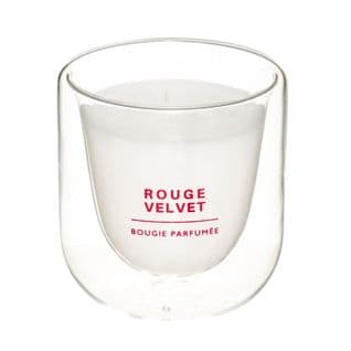 Bougie H.8 cm SIXTINE VELVET Blanc / Transparent