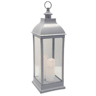 Lanterne Bougies LED "antique" 71cm Gris