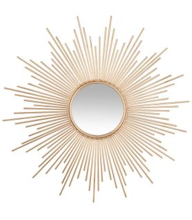 Grand Miroir Soleil En Métal Doré D 99 Cm