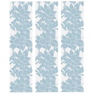 Lot De 3 Stickers De Tiroirs "fleurs" 22x80cm Bleu