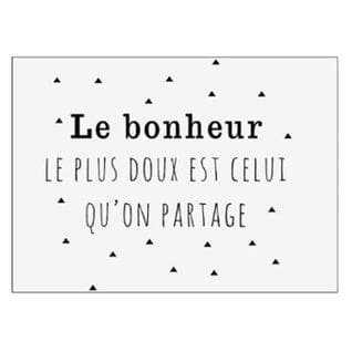 Sticker Mural Texte "bonheur" 30x40cm Noir