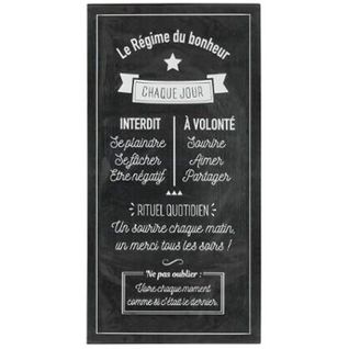 Sticker Relief "régime Bonheur" 32x60cm Noir