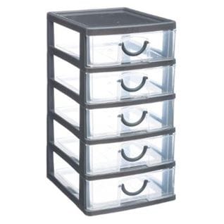 Module De Rangement 5 Tiroirs 26cm Gris