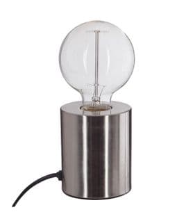 Lampe Socle En Métal Argent H 10.5 Cm