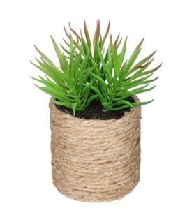 Plante Verte Artificielle Pot En Corde