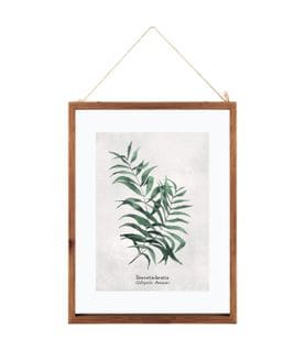 Cadre Décoratif Feuilles En Bois Et Verre 38 X 48 Cm