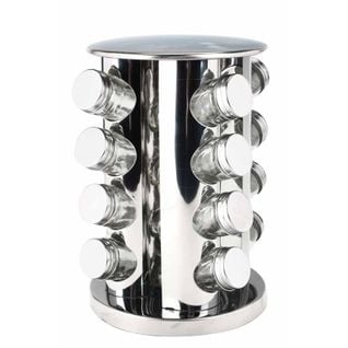 Présentoir à Épices 16 Pots "inox" 27cm Argent