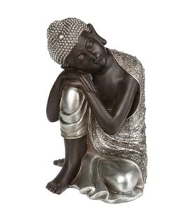 Objet Décoratif Bouddha Marron Et Argenté H 36.5 Cm