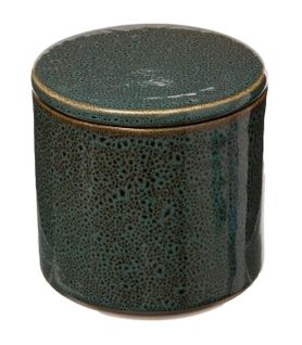Pot à Coton Et Cotons-tiges En Céramique Vert Émaillé
