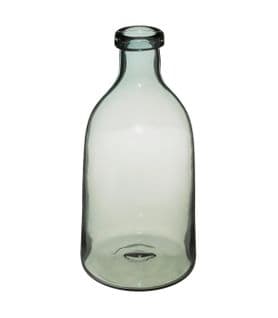 Vase Bouteille En Verre Gris H 29 Cm