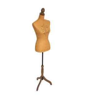 Mannequin Décoratif Ocre Sur Pied En Bois Et Métal H 168 Cm