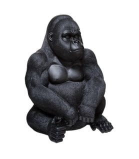 Objet Décoratif Gorille Assis En Résine Noir H 46 Cm