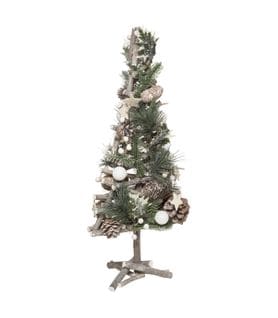 Sapin En Bois Avec Déco Nature Branches Pommes De Pin Et Etoiles H 55 Cm