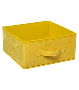 Boîte De Rangement En Velours Jaune 31 X 31 X 15 Cm