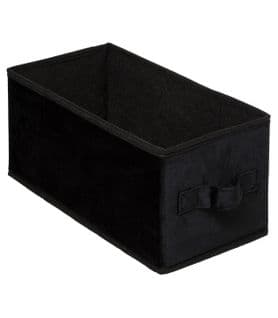 Boîte De Rangement En Velours Noir 15 X 31 X 15 Cm