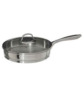 Sauteuse En Inox Haute Qualité Avec Couvercle En Verre D 28 Cm Tous Feux Y Compris Induction