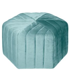 Pouf En Velours Vert Jade Assise Large 52 X 48 Cm