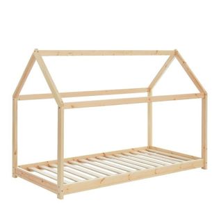 Lit Cabane Royaume Des Rêves Beige 90x190 Cm Laïba Kids