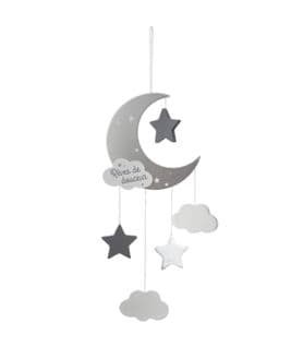 Suspension Lune Gris H 43 Cm