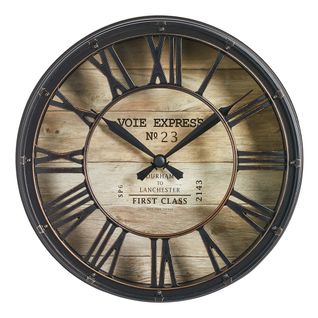 Mini horloge D.21 cm EXPRESS Noir / Marron