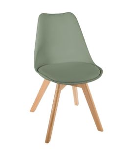 Chaise De Table Assise Kaki Et Pieds En Bois De Hêtre