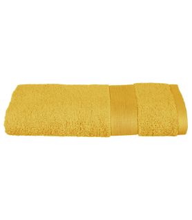 Serviette De Toilette En Coton Jaune Ocre Tissu Éponge 50 X 90 Cm