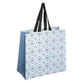 Sac De Shopping Imperméable "ciment" 45cm Bleu