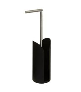 Dérouleur Papier Toilette Wc Avec Réserve En Métal Noir H 60 Cm