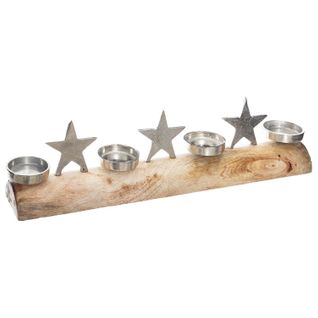 Photophore De Noël Design Bois Terre Sauvage - Argent