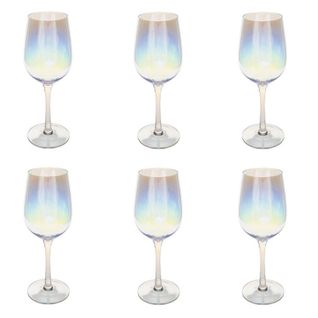 Lot De 6 Verres À Vin "fantasy" 38cl Transparent