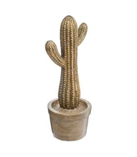Objet Décoratif Cactus Dans Un Pot En Résine Or